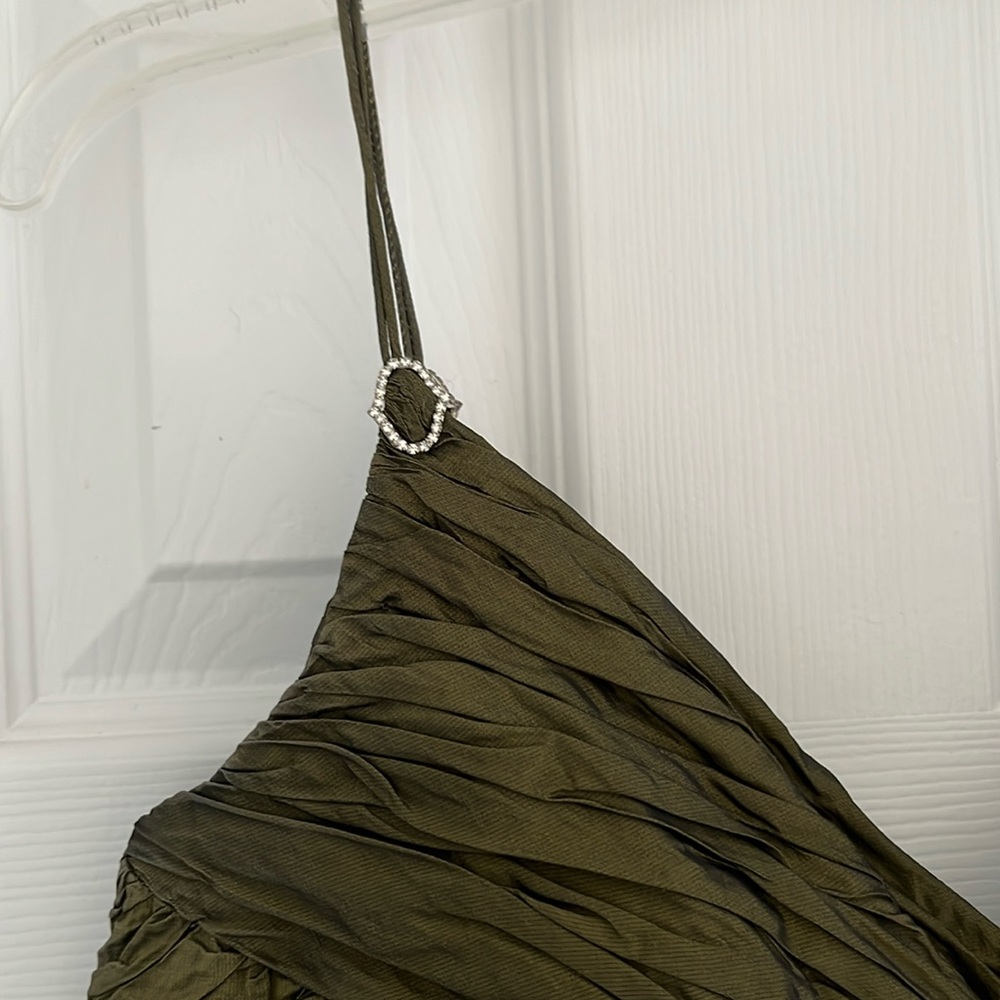 Green Tafta short dress